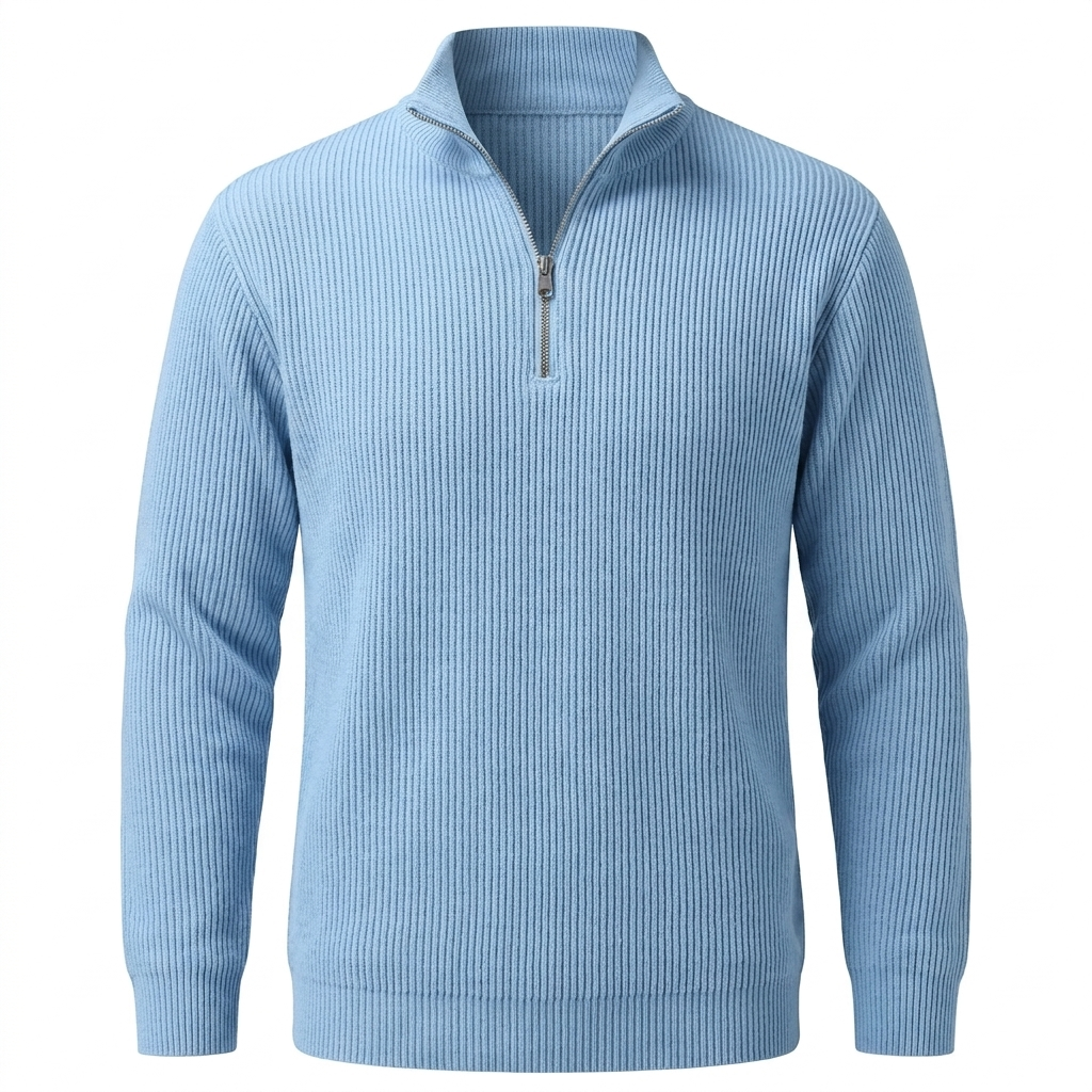 Vanmeeren™ | Geribbelde Half-Zip Trui