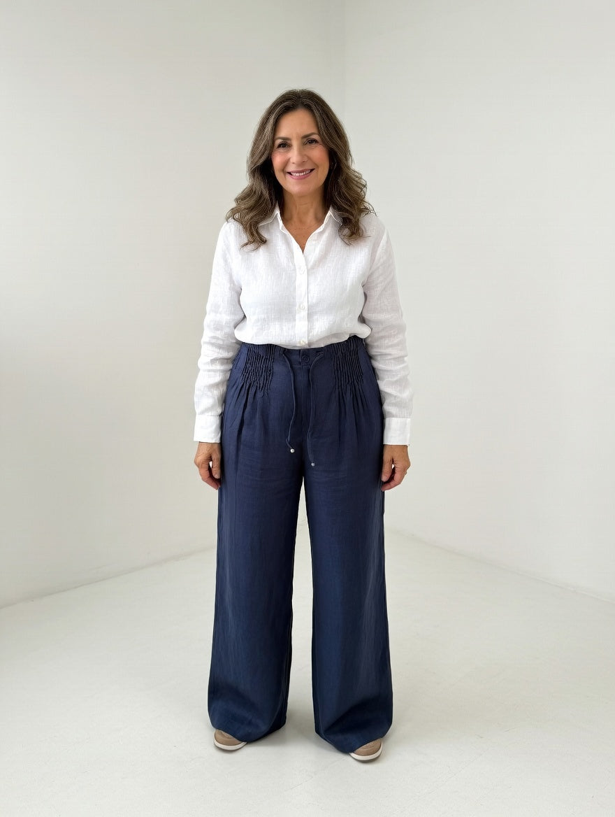 Zofia — Wide-leg trousers in light cotton
