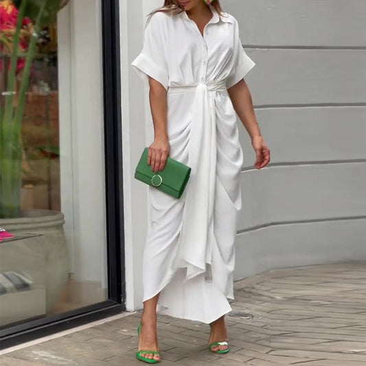 Marina™ | Elegant Shirt Dress with Belt