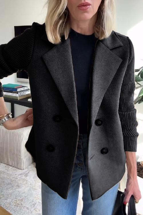 NOËLLE™ | Radiant Spring Jacket with Knitted Sleeves