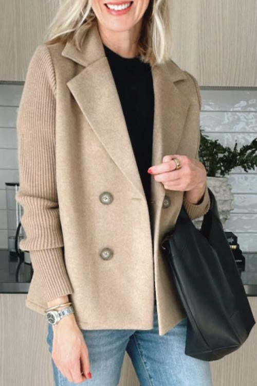 NOËLLE™ | Radiant Spring Jacket with Knitted Sleeves