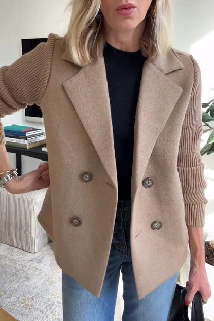 NOËLLE™ | Radiant Spring Jacket with Knitted Sleeves