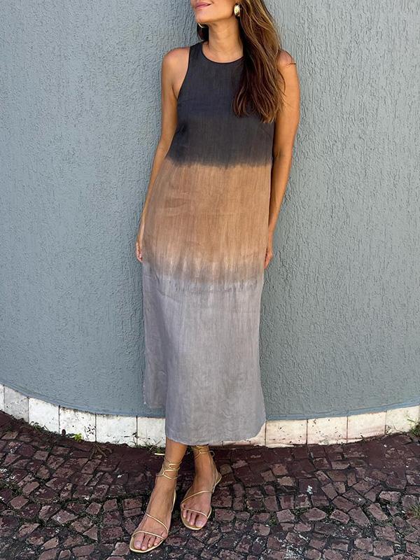 Éloane™ | Cotton-Linen Dress with Natural Print