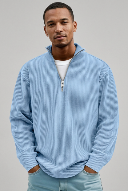 Vanmeeren™ | Geribbelde Half-Zip Trui