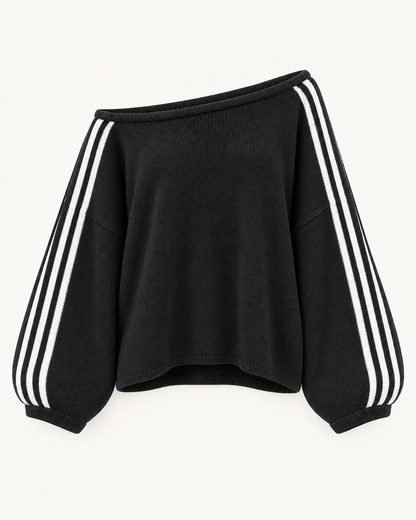 Vanmeeren™ | Off Shoulder Stripe Sweater