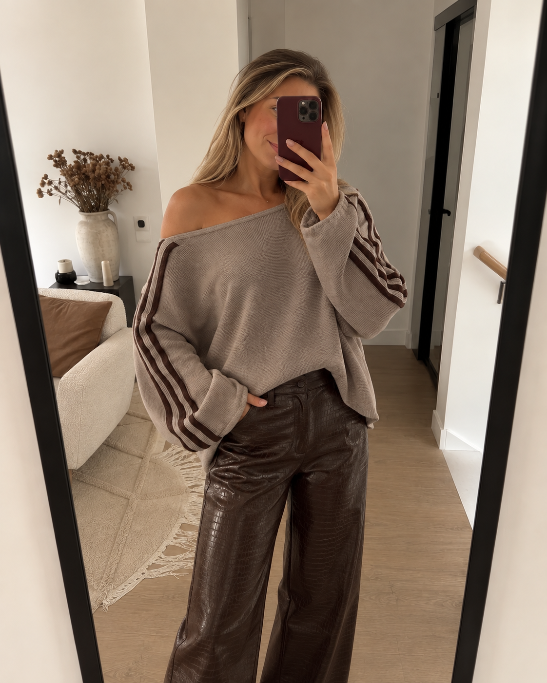 Vanmeeren™ | Off Shoulder Stripe Sweater