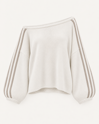 Vanmeeren™ | Off Shoulder Stripe Sweater