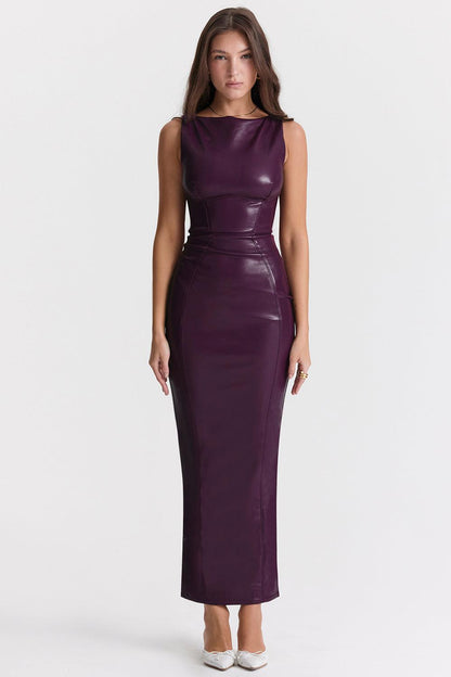 Laluna® | Luxe Leren Maxi Jurk