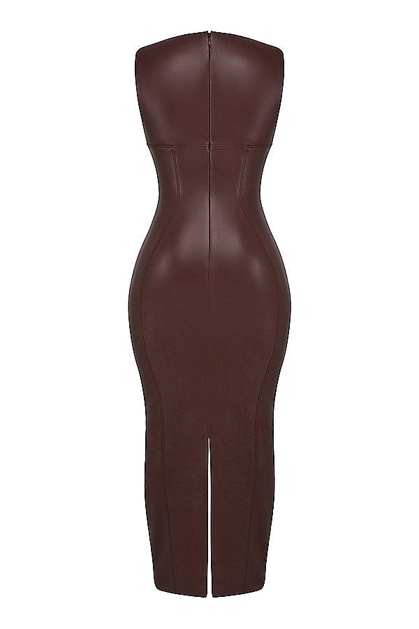 Laluna® | Luxe Leren Maxi Jurk