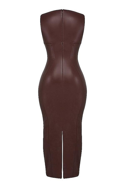 Laluna® | Luxe Leren Maxi Jurk