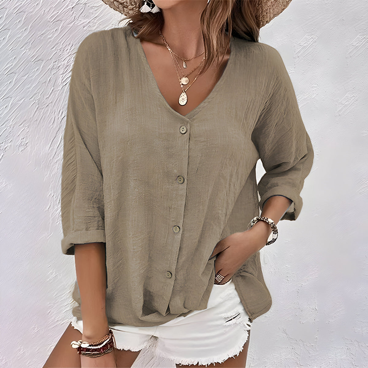 Eva™ | Zomer T-shirt met V-hals