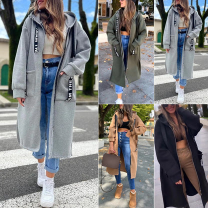 Marijke™ | Long Hooded Sweat Jacket