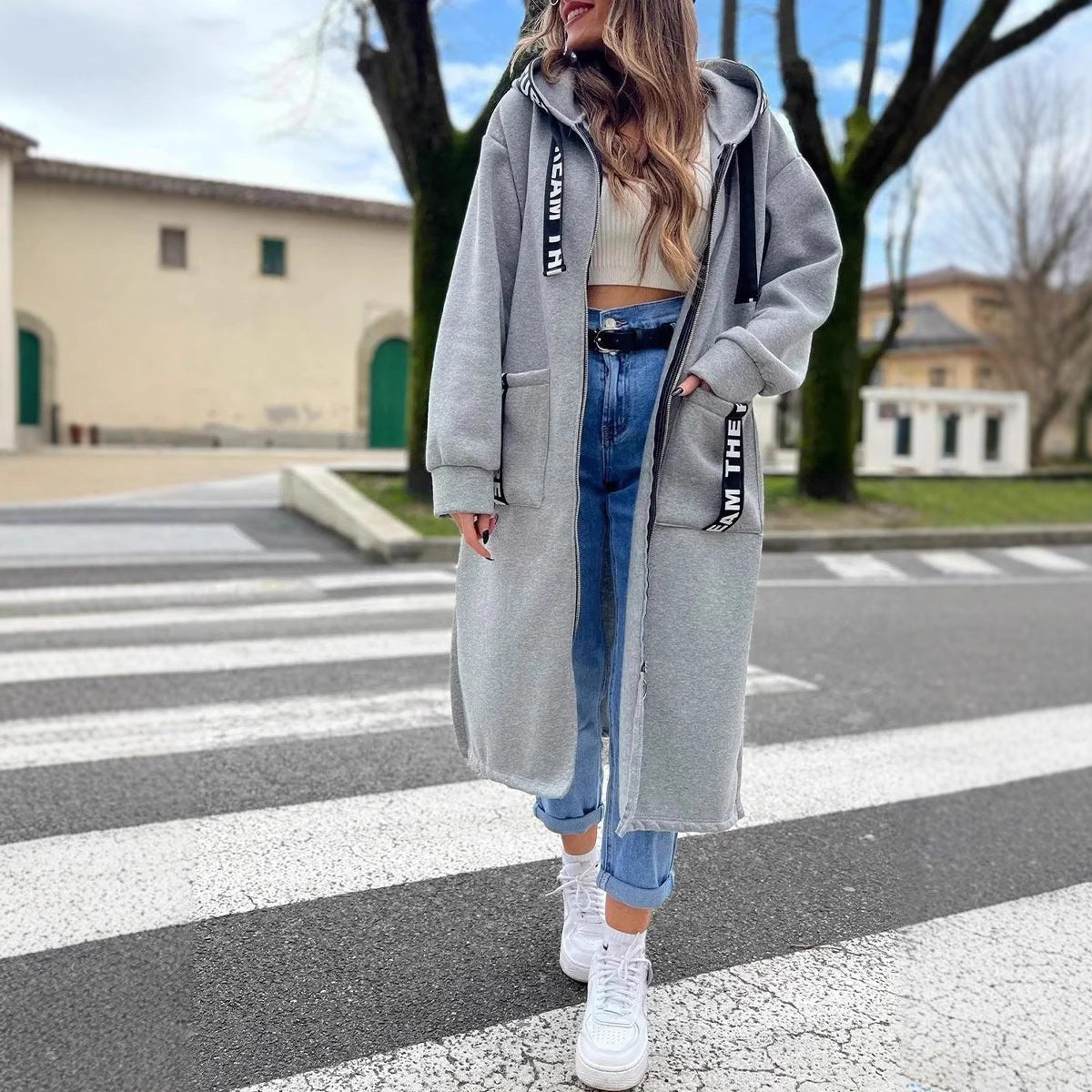 Marijke™ | Long Hooded Sweat Jacket