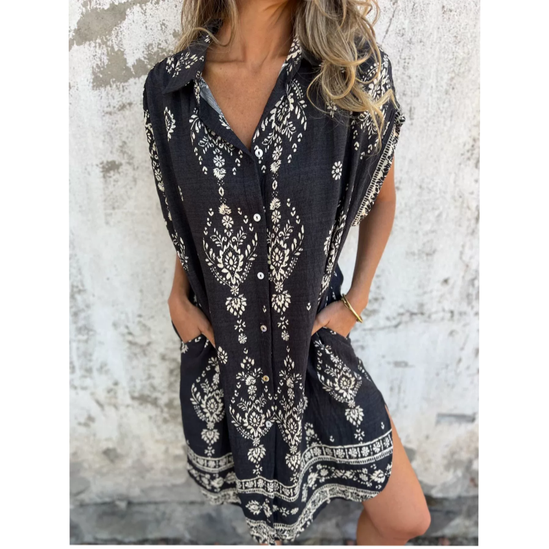Elma™ | Boho Shirt Dress with Pockets