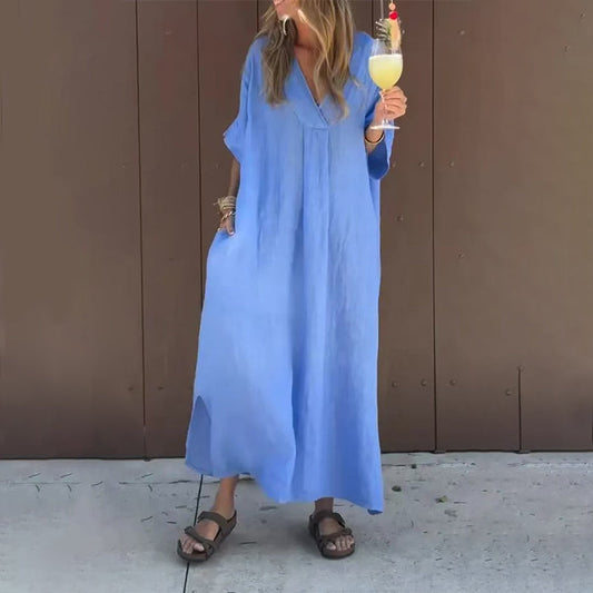 Juliette™ | Lightweight V-neck cotton dress
